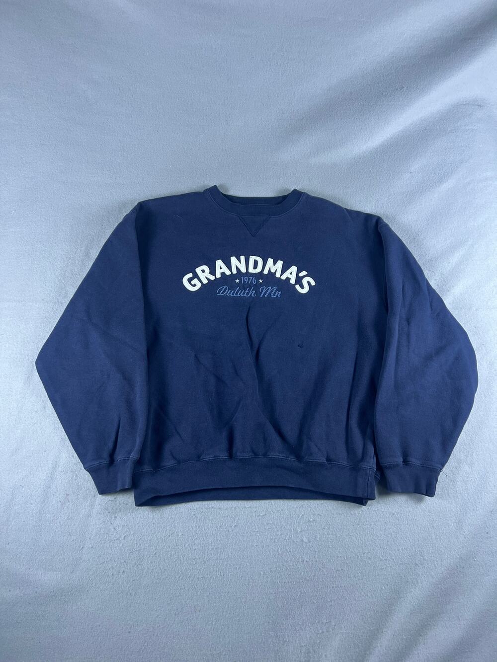 Gear For Sports Spellout Sweatshirt Mens M Blue Grandmas Duluth MN Embroidered